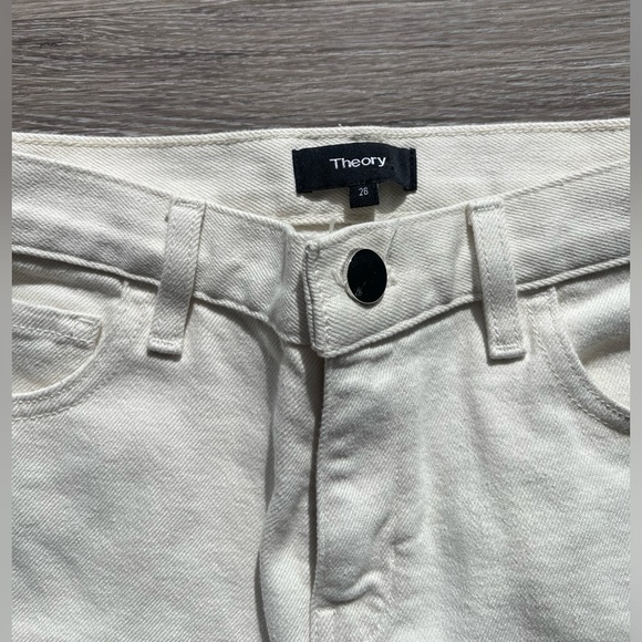 NWT Theory Wide Crop Jean in Dyed Denim Ecru size 26 - Picture 4 of 8